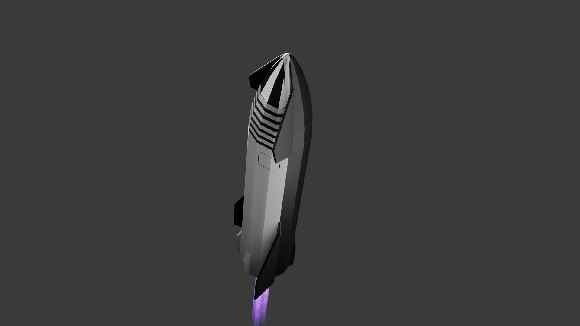 Starship - Lowpoly rocket Low-poly 3D model_1