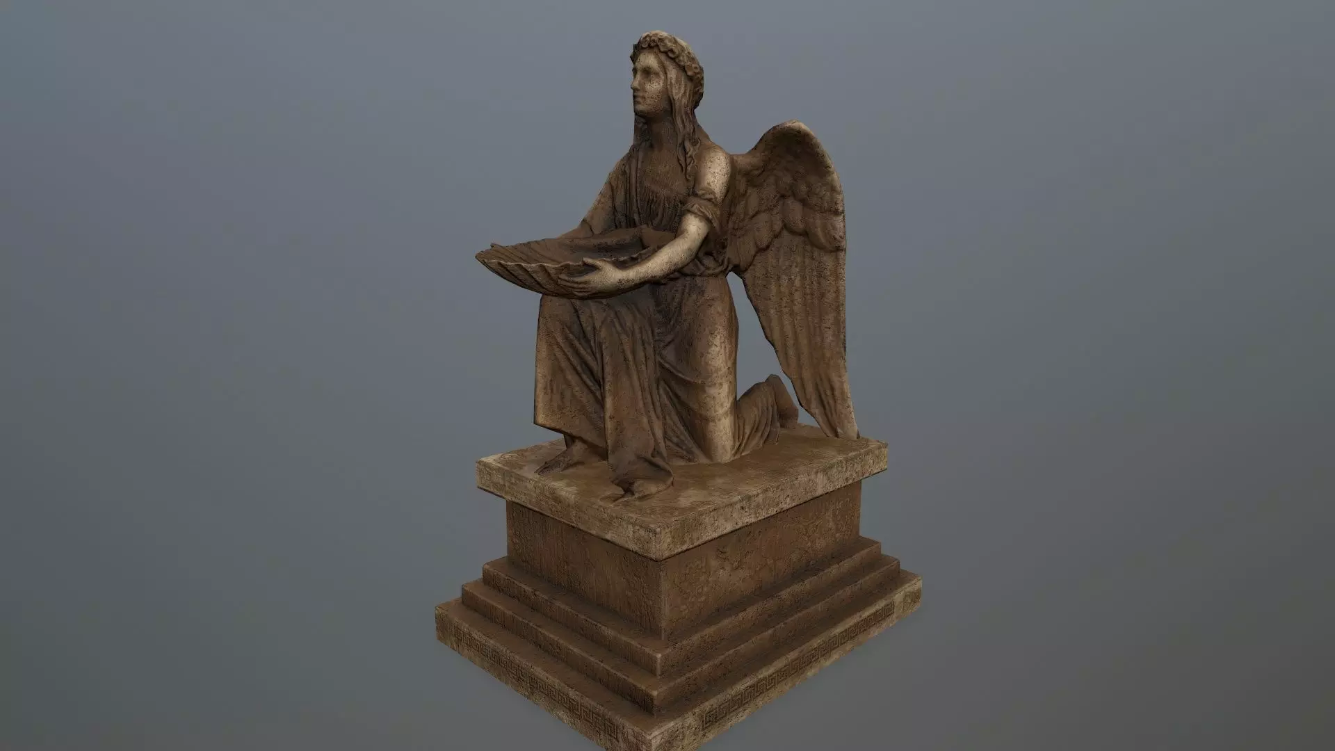 Angel  Statue Low-poly 3D model_0