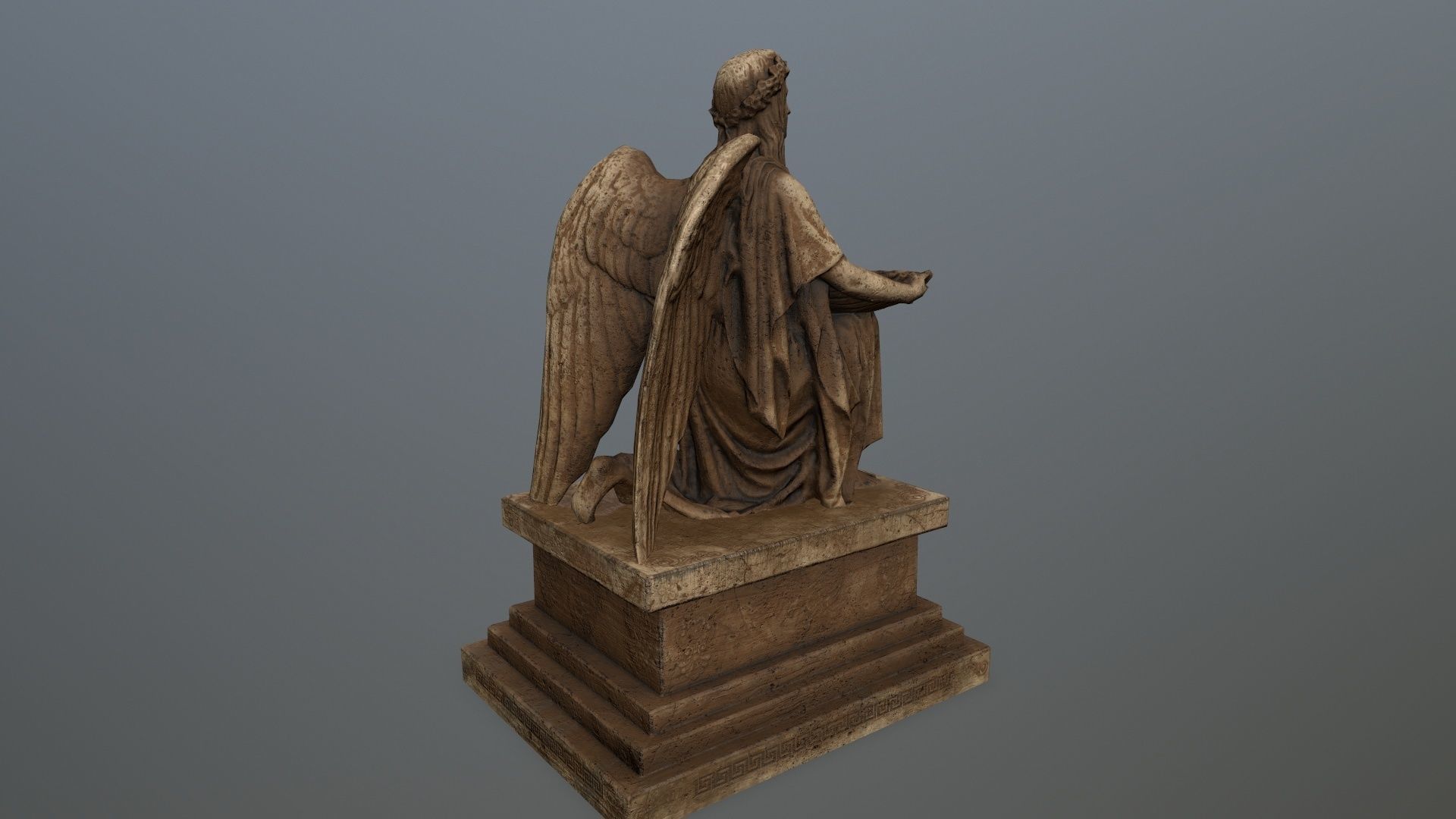 Angel  Statue Low-poly 3D model_5
