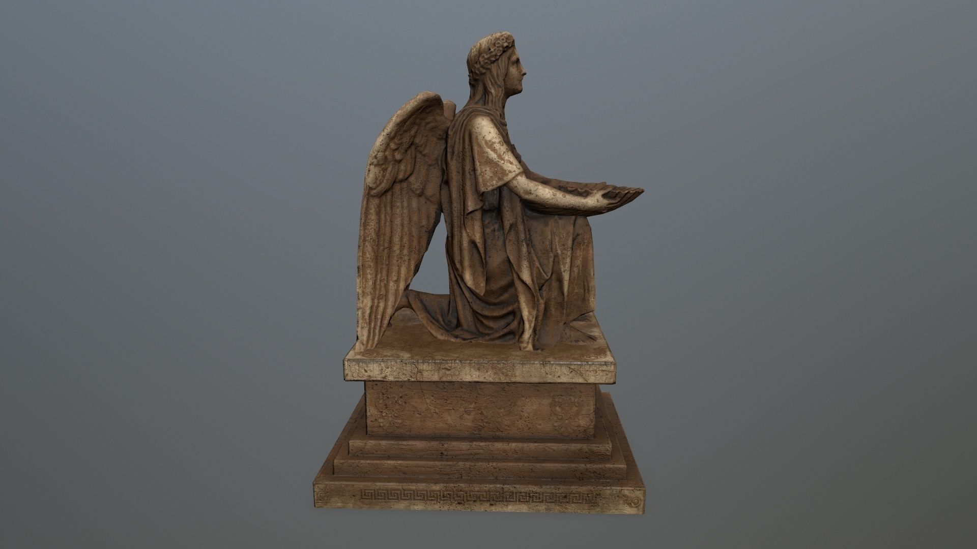 Angel  Statue Low-poly 3D model_6