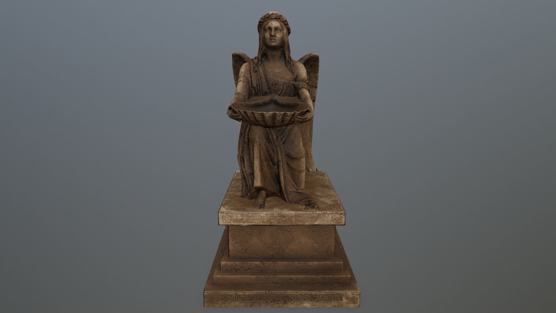 Angel  Statue Low-poly 3D model_1