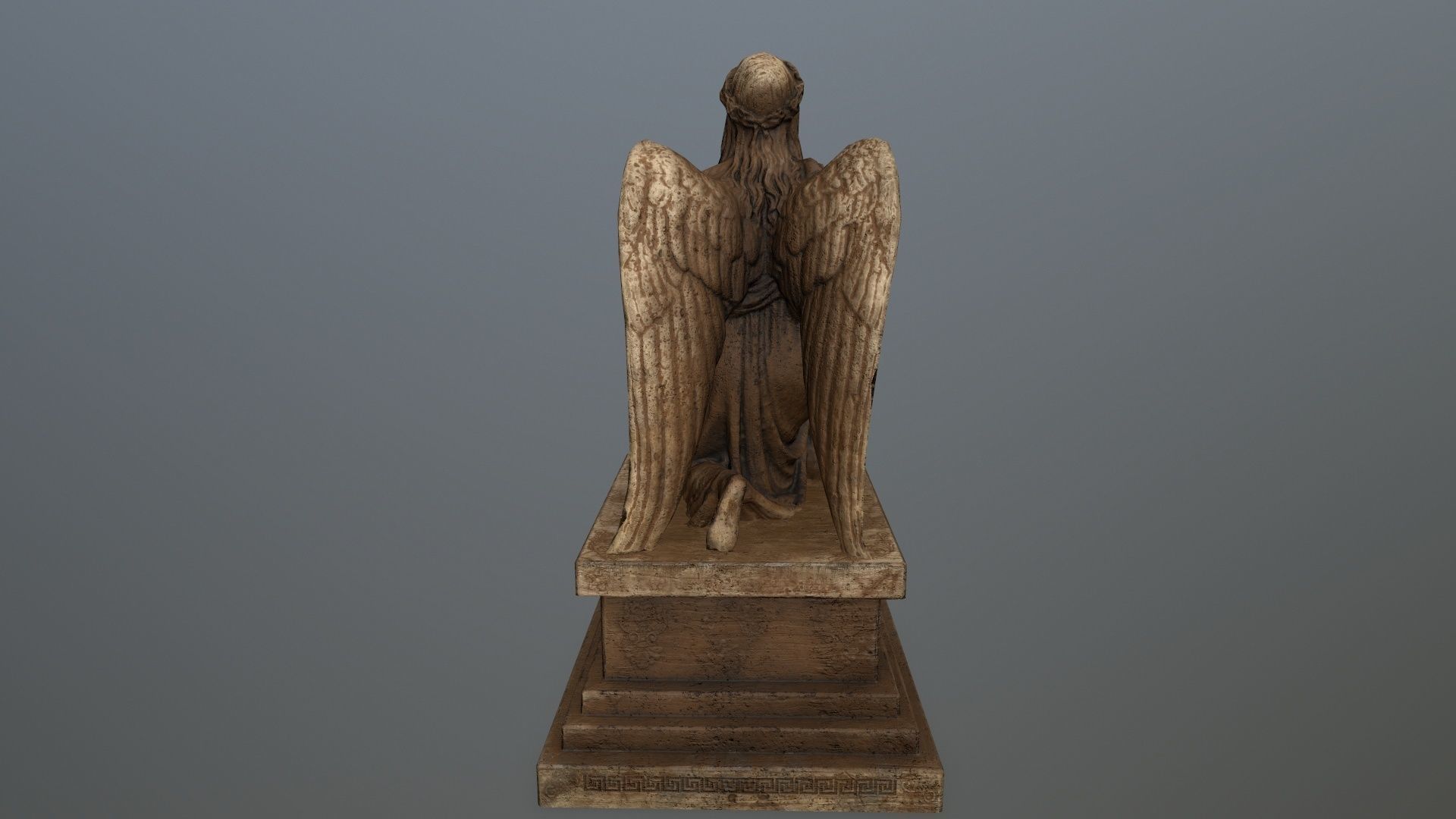 Angel  Statue Low-poly 3D model_4