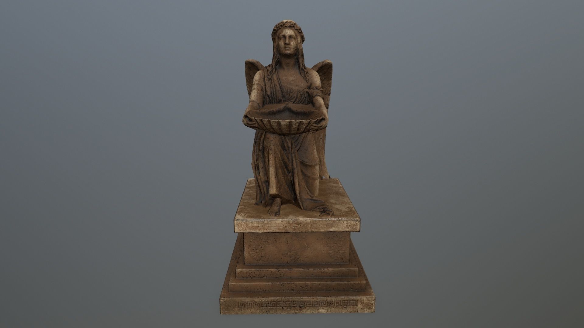 Angel  Statue Low-poly 3D model_8