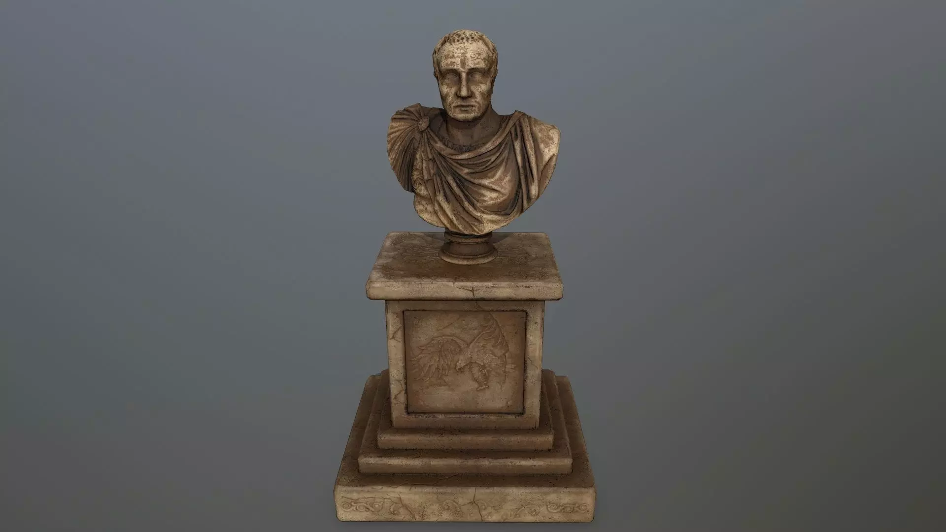 cesare bronze bust Low-poly 3D model_0