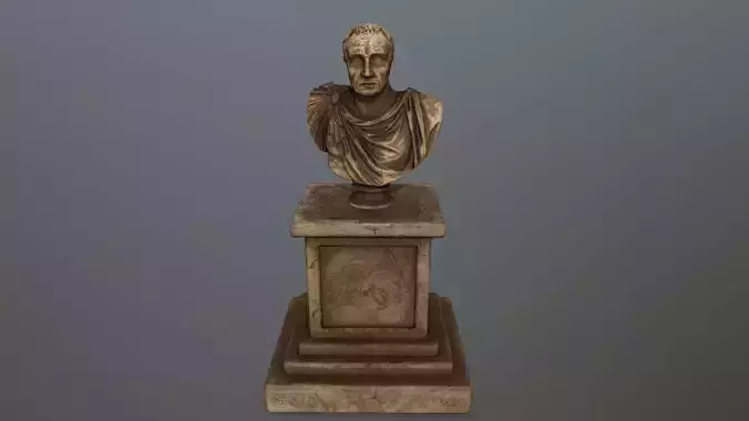 cesare bronze bust Low-poly 3D model