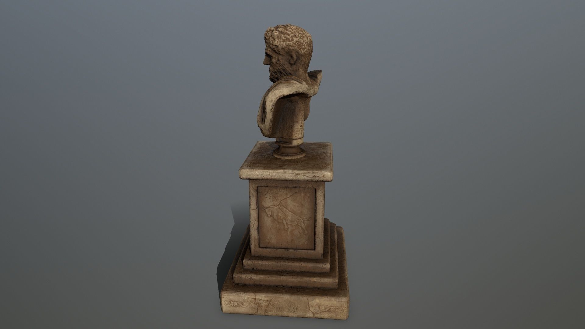 hercules bust Low-poly 3D model_2