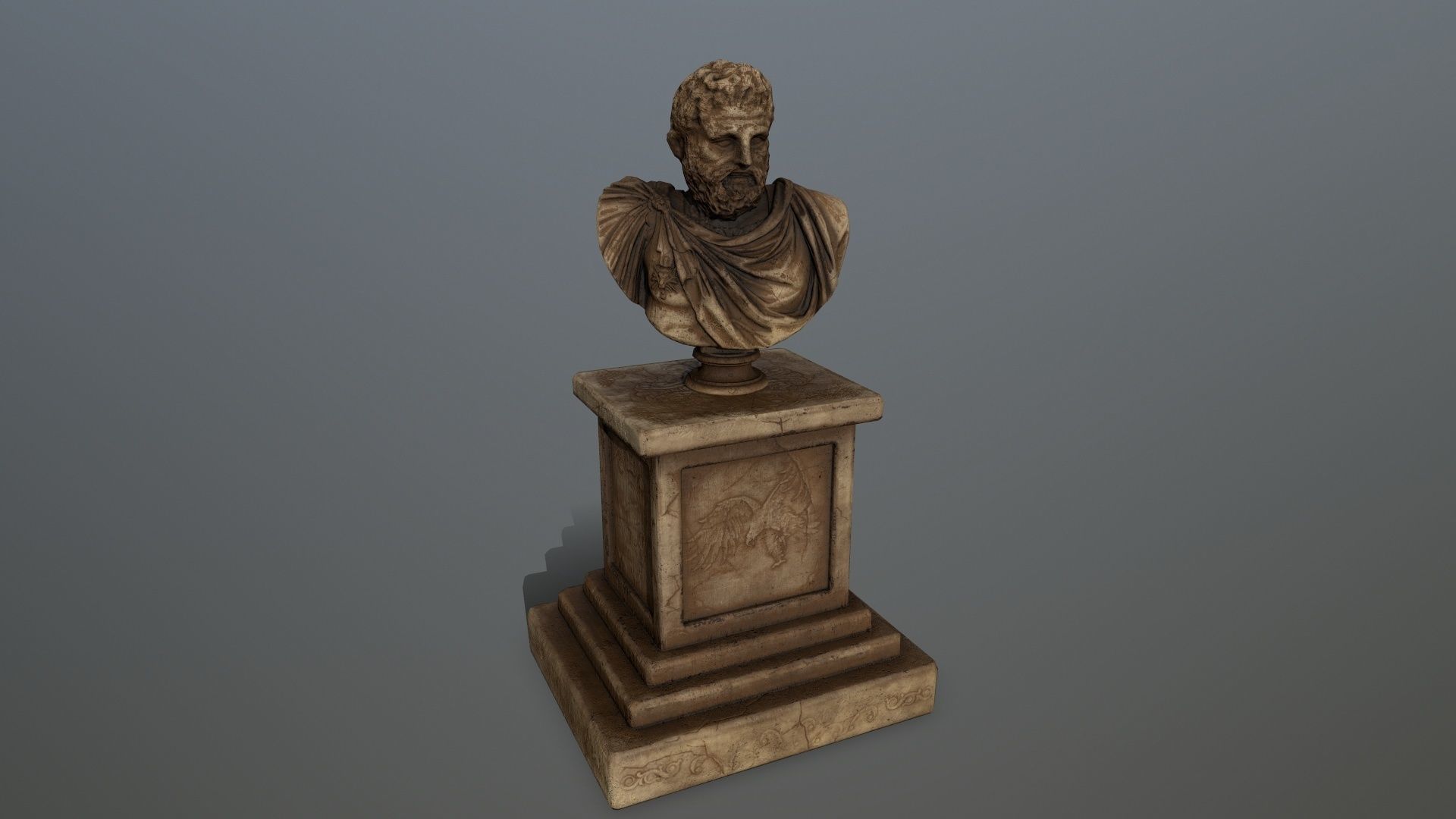 hercules bust Low-poly 3D model_5