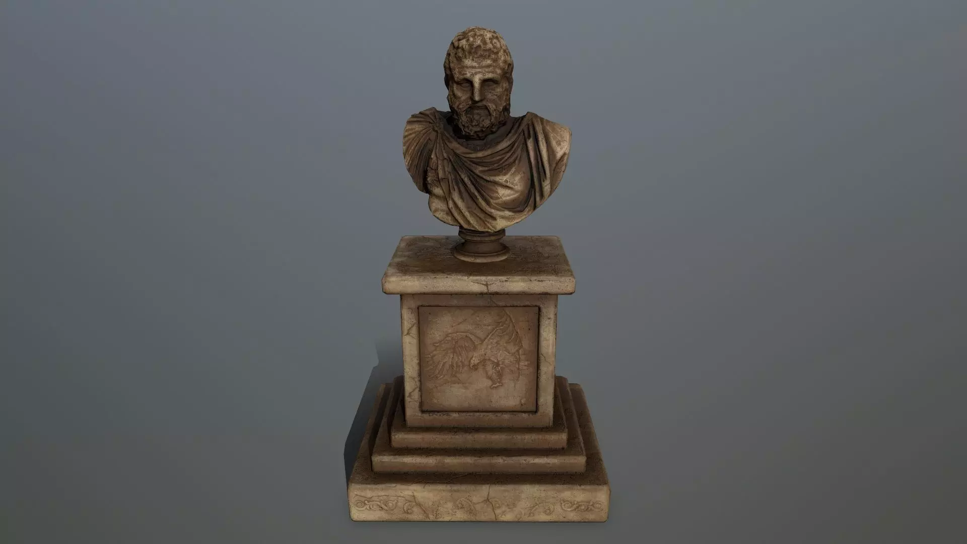 hercules bust Low-poly 3D model_0