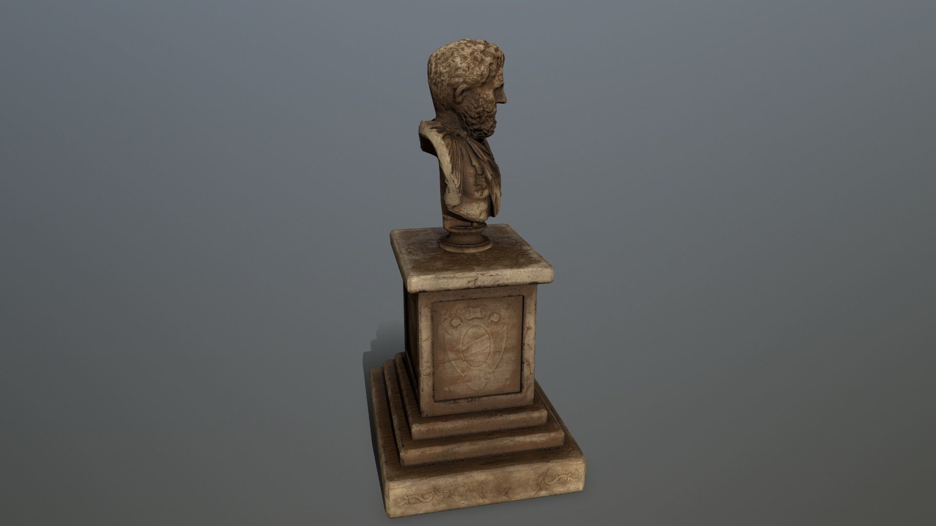 hercules bust Low-poly 3D model_4