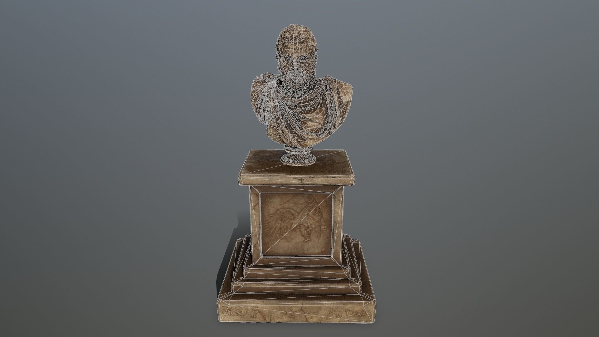 hercules bust Low-poly 3D model_8