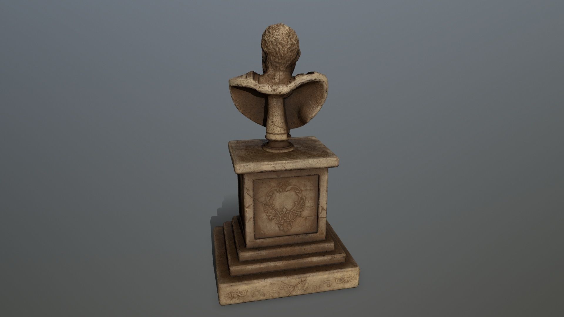 hercules bust Low-poly 3D model_3