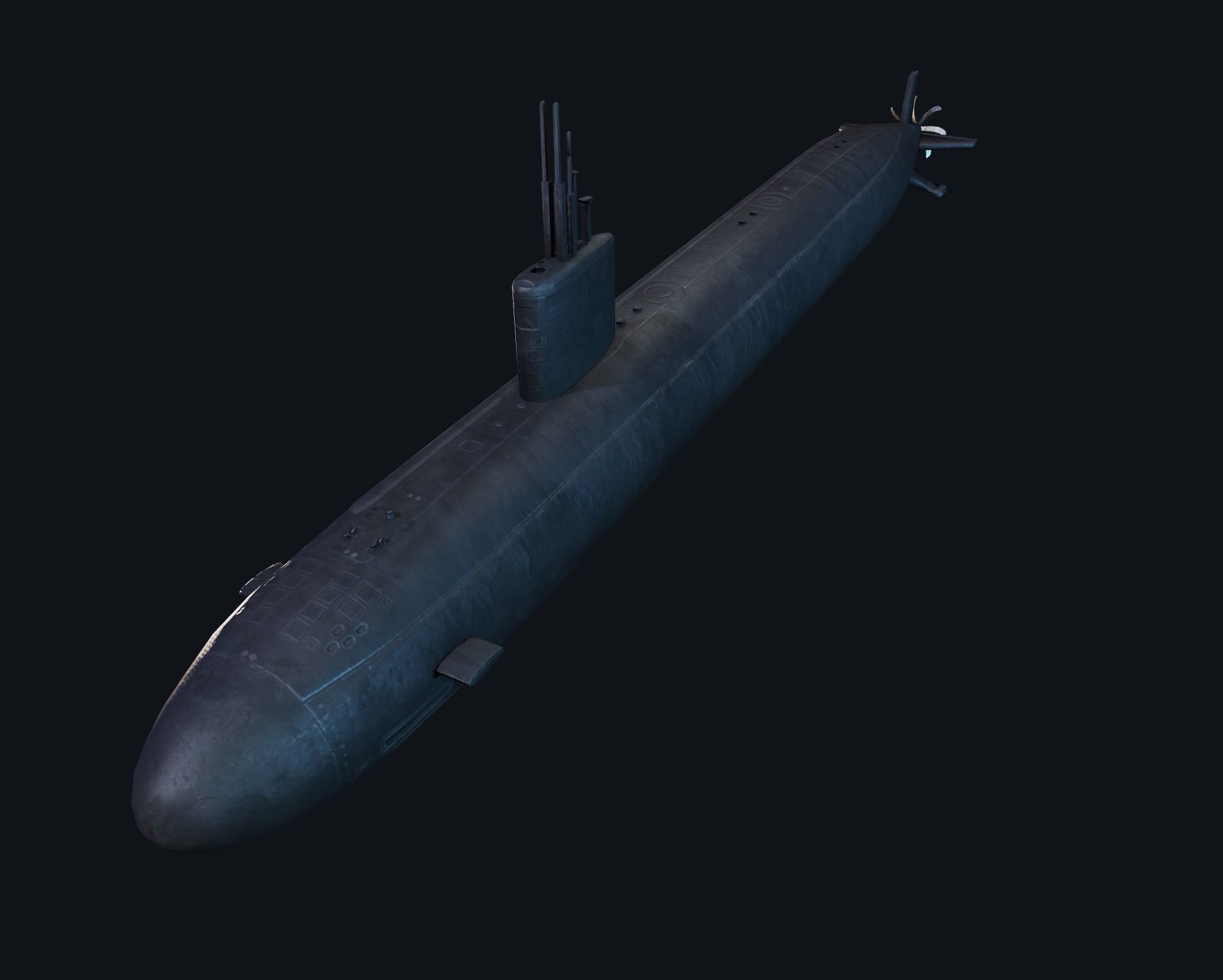 Submarine Santa Fe Low-poly 3D model_3