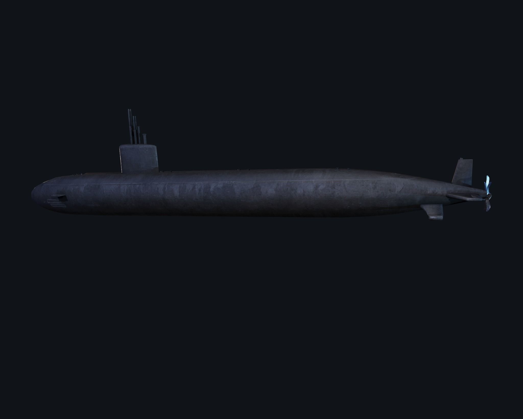 Submarine Santa Fe Low-poly 3D model_5