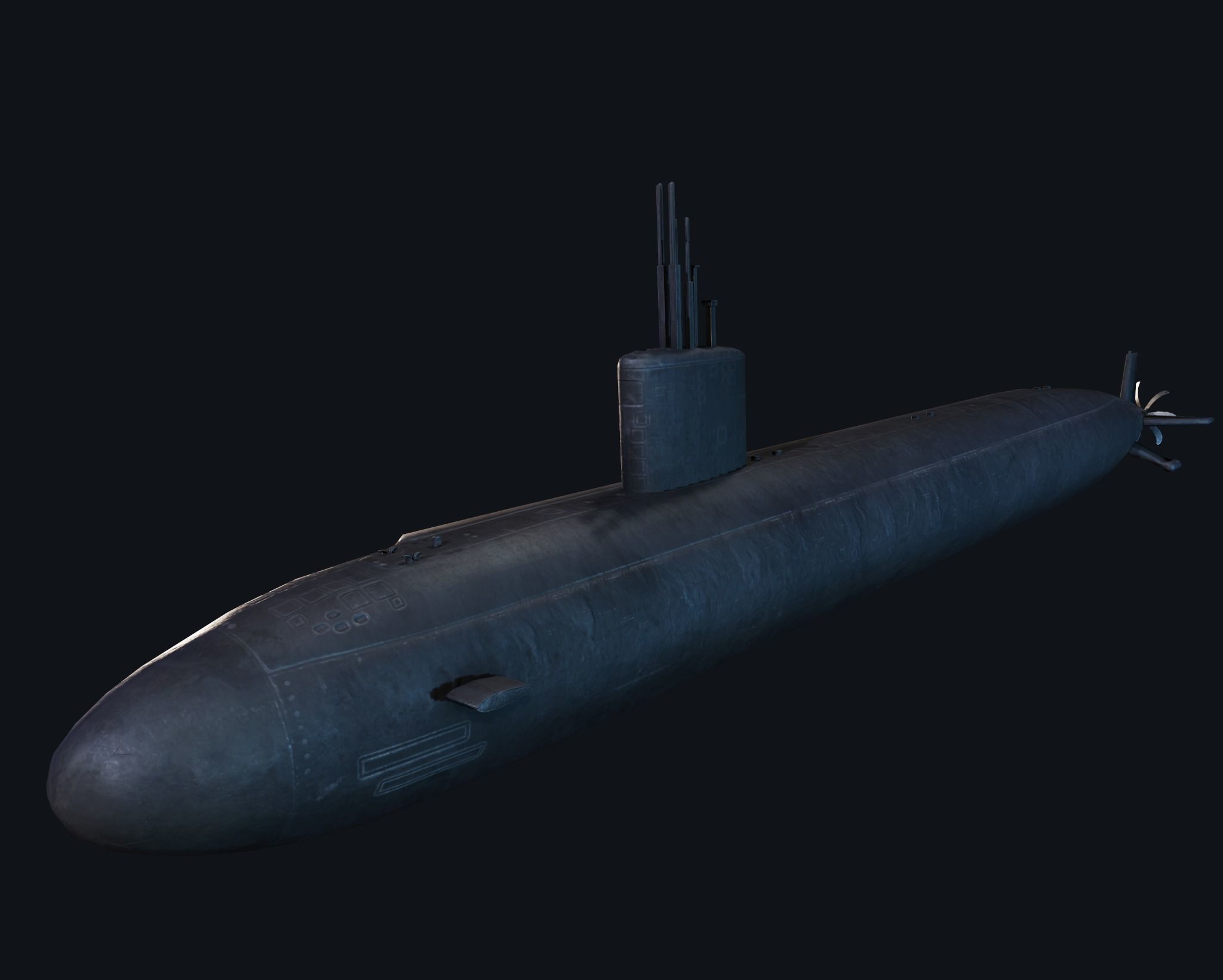 Submarine Santa Fe Low-poly 3D model_2