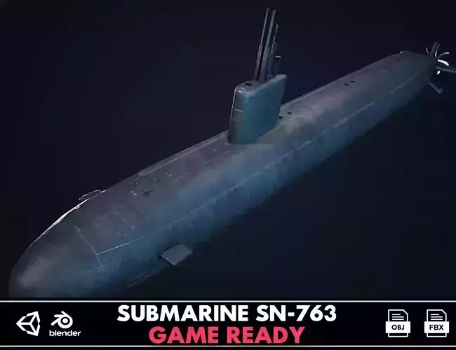 Submarine Santa Fe Low-poly 3D model