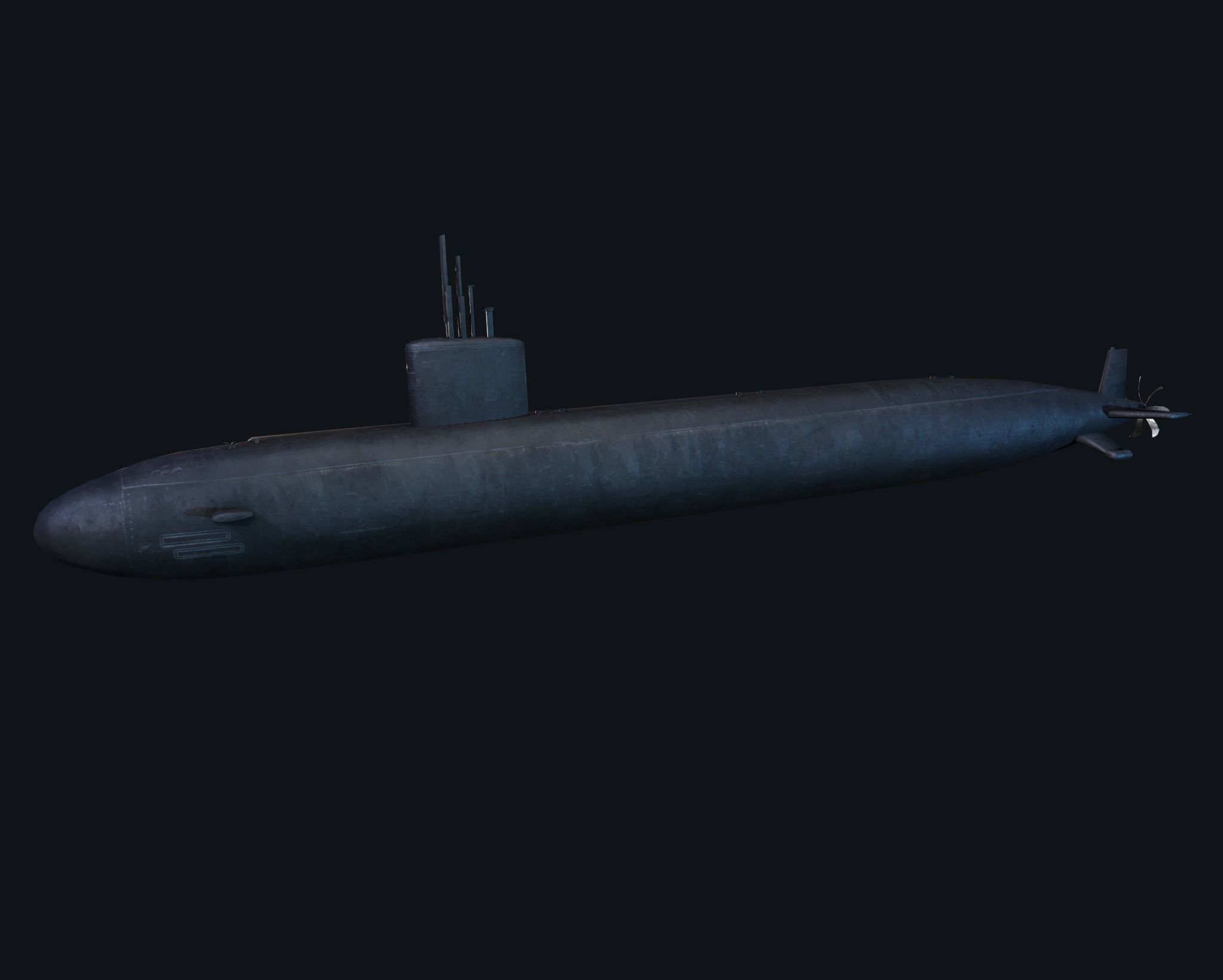 Submarine Santa Fe Low-poly 3D model_4