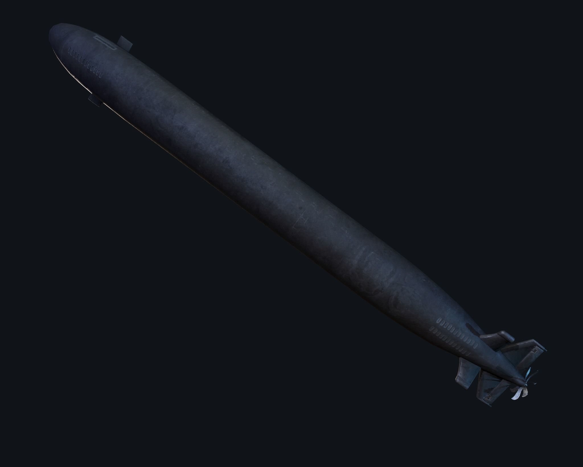 Submarine Santa Fe Low-poly 3D model_6
