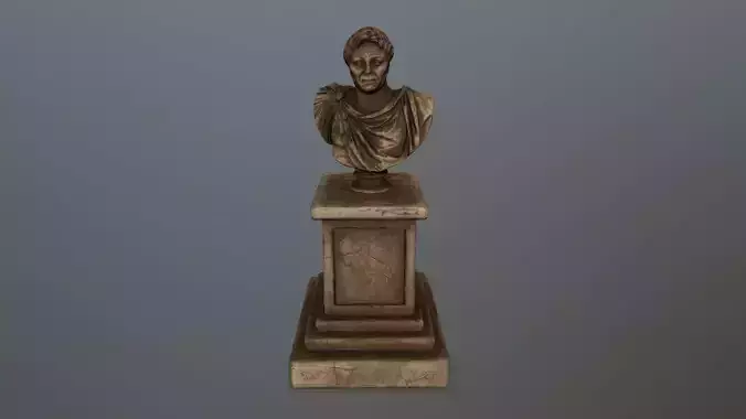 Pompee roman bust Low-poly 3D model