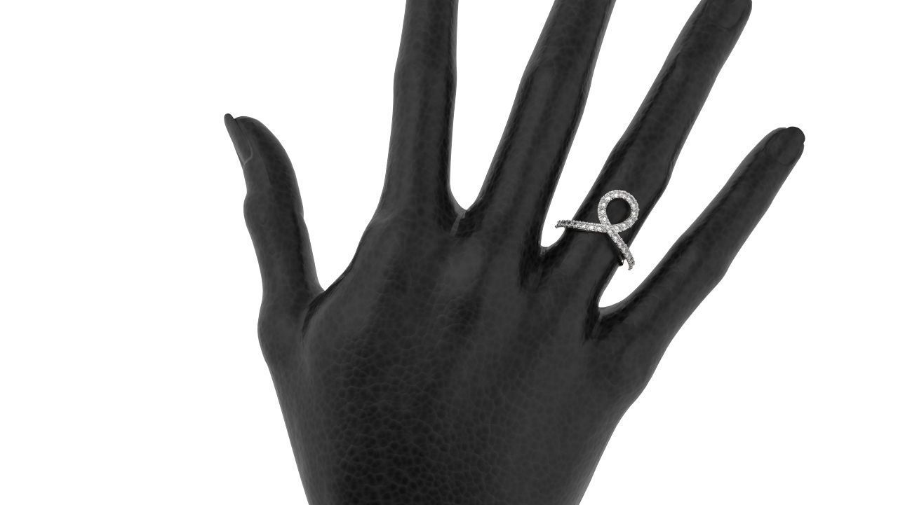 Ring Sapphire Infinite Engagement  3D print model_8