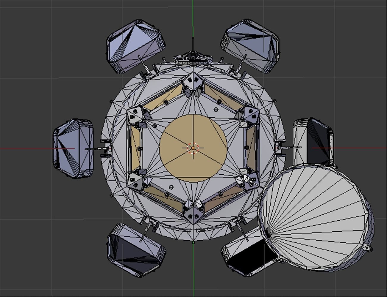 ISS Cupola module interior and exterior Low-poly 3D model_13