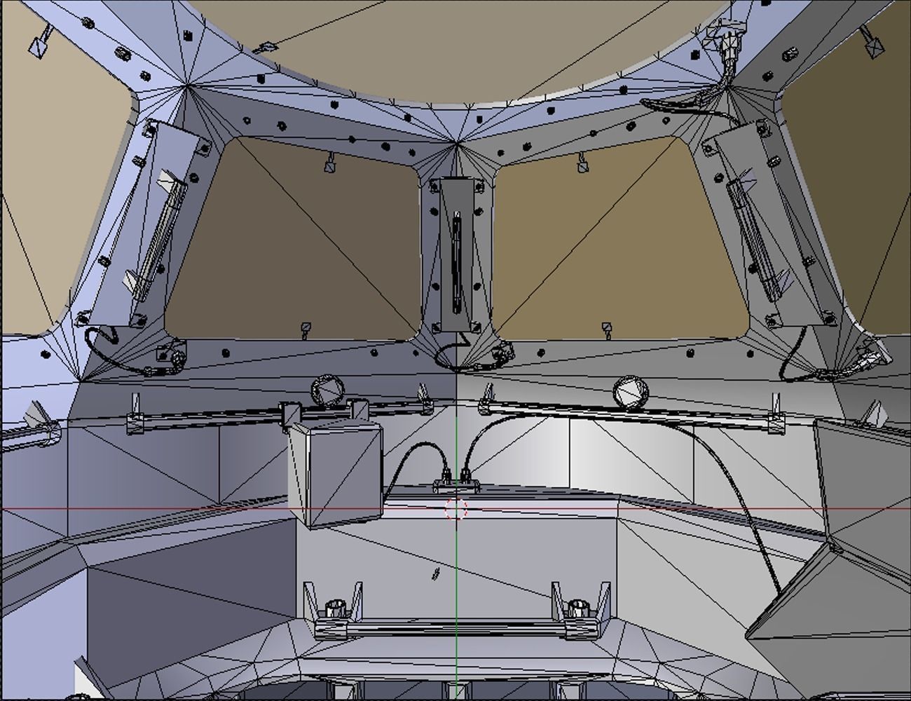 ISS Cupola module interior and exterior Low-poly 3D model_10