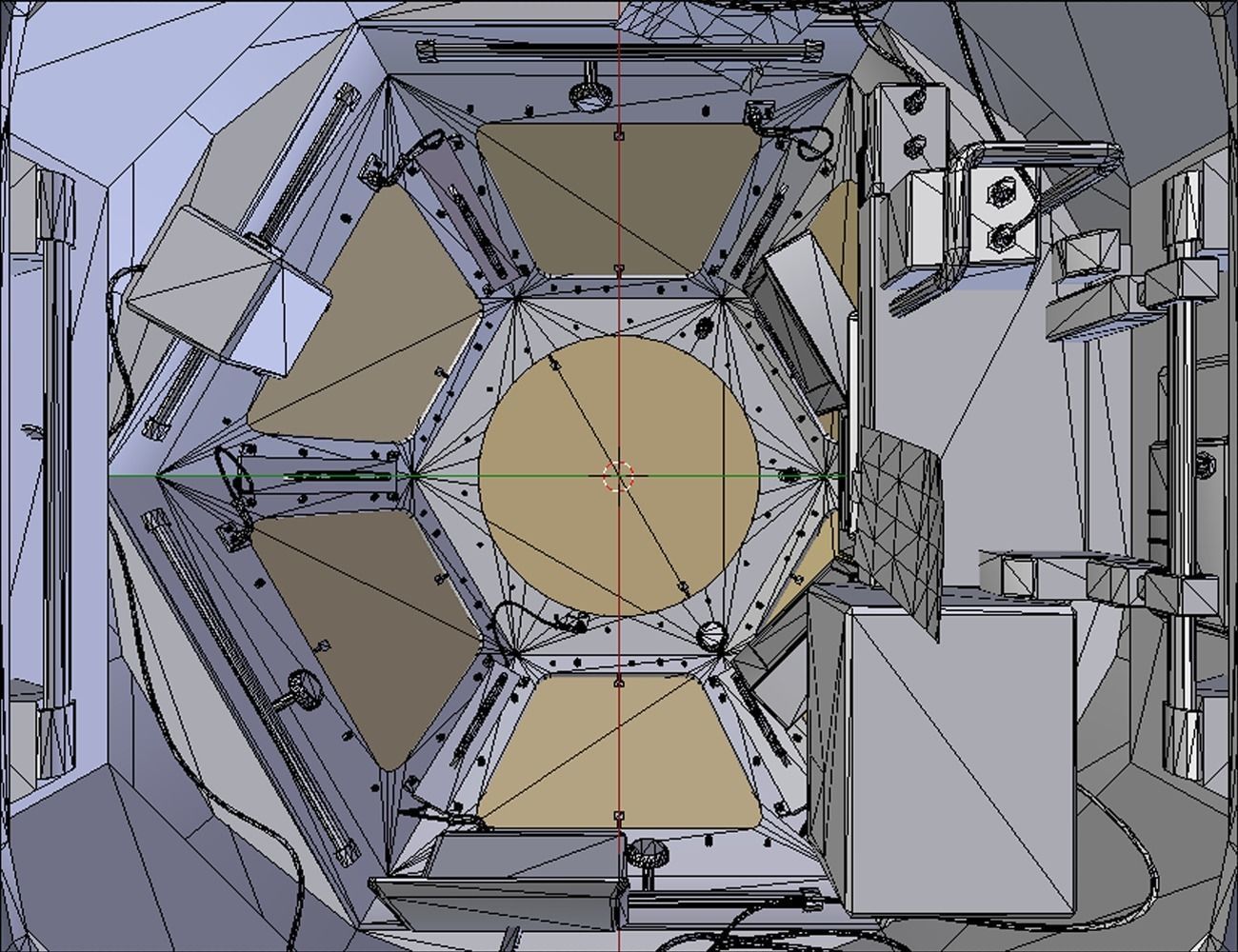 ISS Cupola module interior and exterior Low-poly 3D model_12