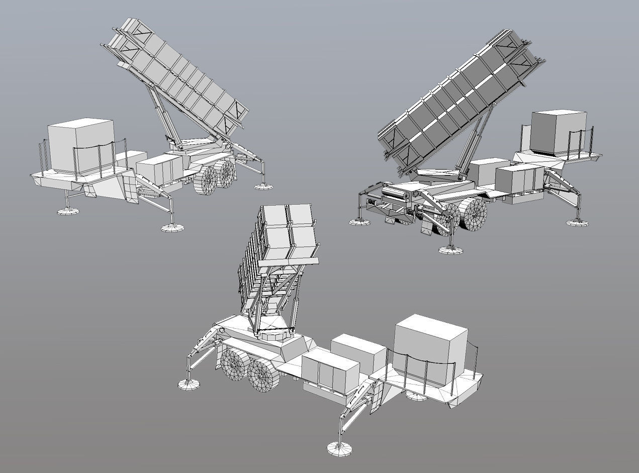 MIM-104 Patriot M903 Launcher Trailer Low-poly 3D model_8