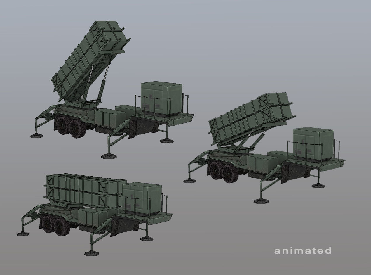 MIM-104 Patriot M903 Launcher Trailer Low-poly 3D model_5