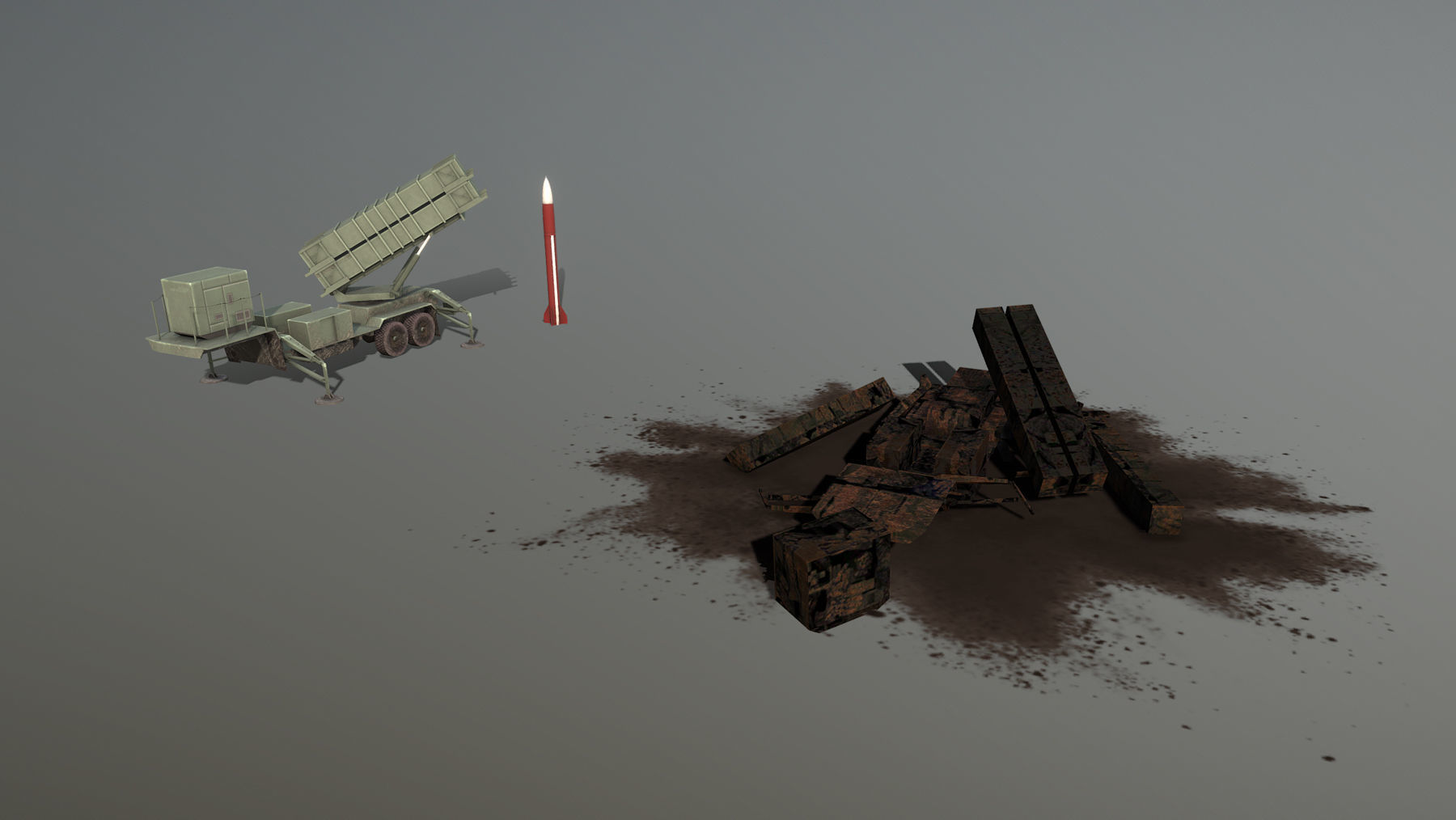 MIM-104 Patriot M903 Launcher Trailer Low-poly 3D model_6