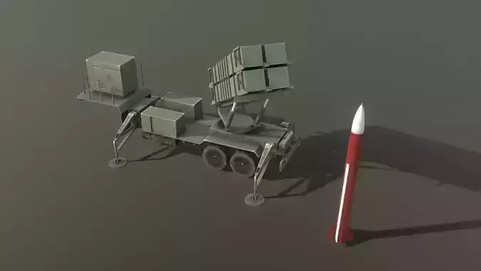 MIM-104 Patriot M903 Launcher Trailer Low-poly 3D model