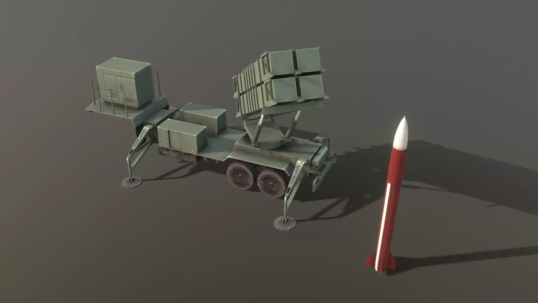 MIM-104 Patriot M903 Launcher Trailer Low-poly 3D model_0