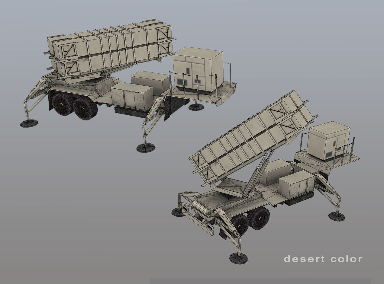 MIM-104 Patriot M903 Launcher Trailer Low-poly 3D model_7