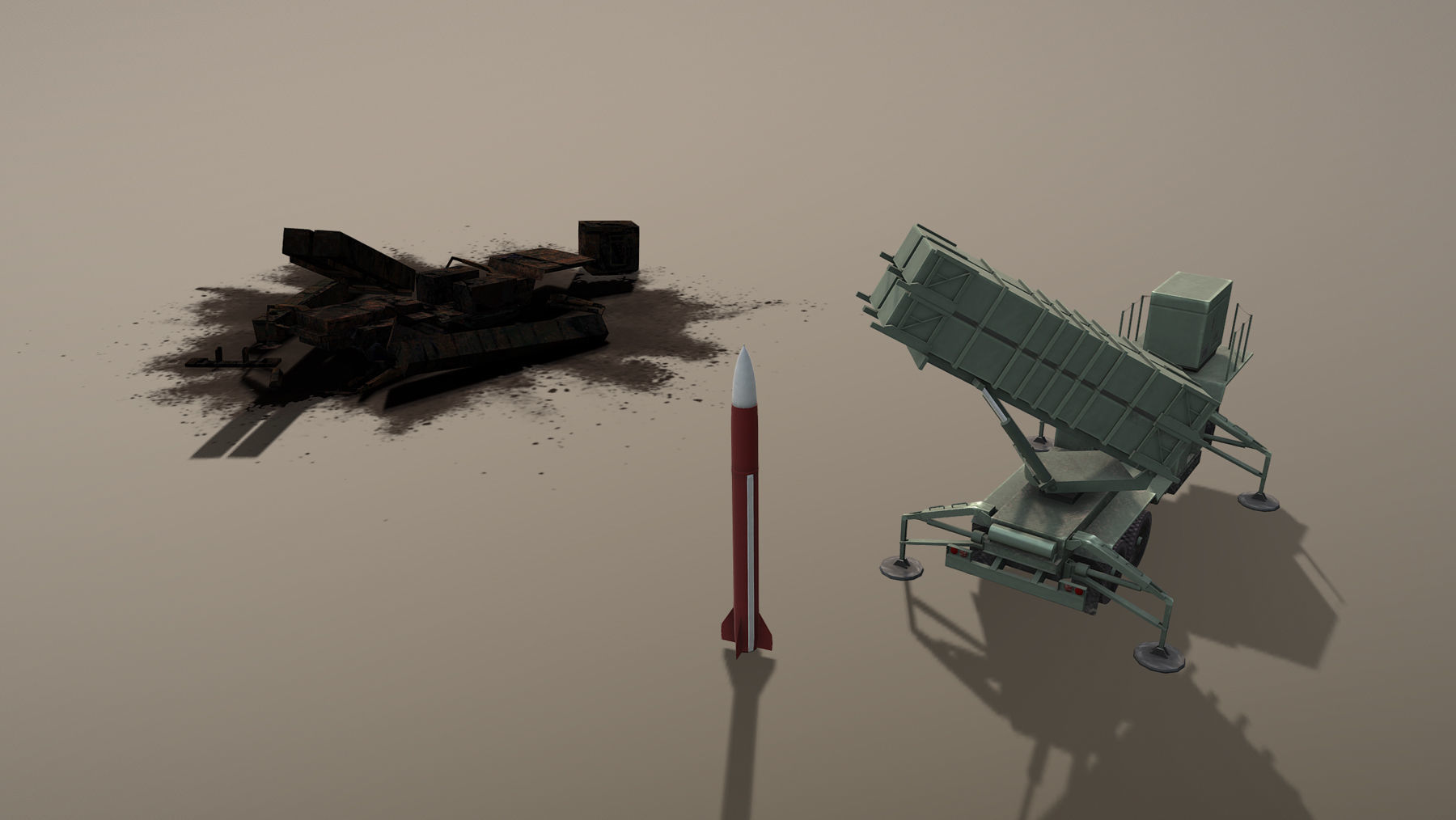 MIM-104 Patriot M903 Launcher Trailer Low-poly 3D model_4