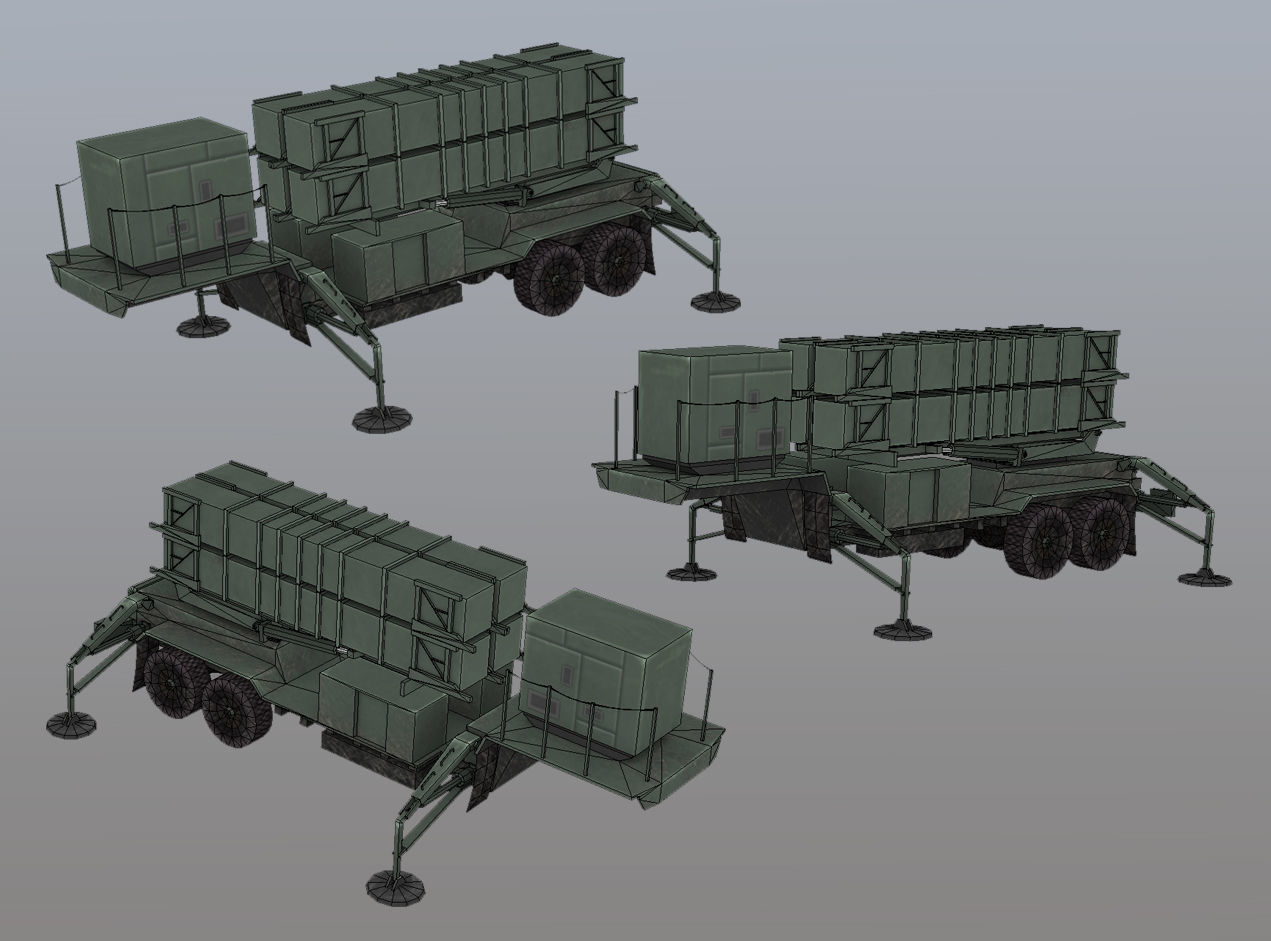 MIM-104 Patriot M903 Launcher Trailer Low-poly 3D model_3