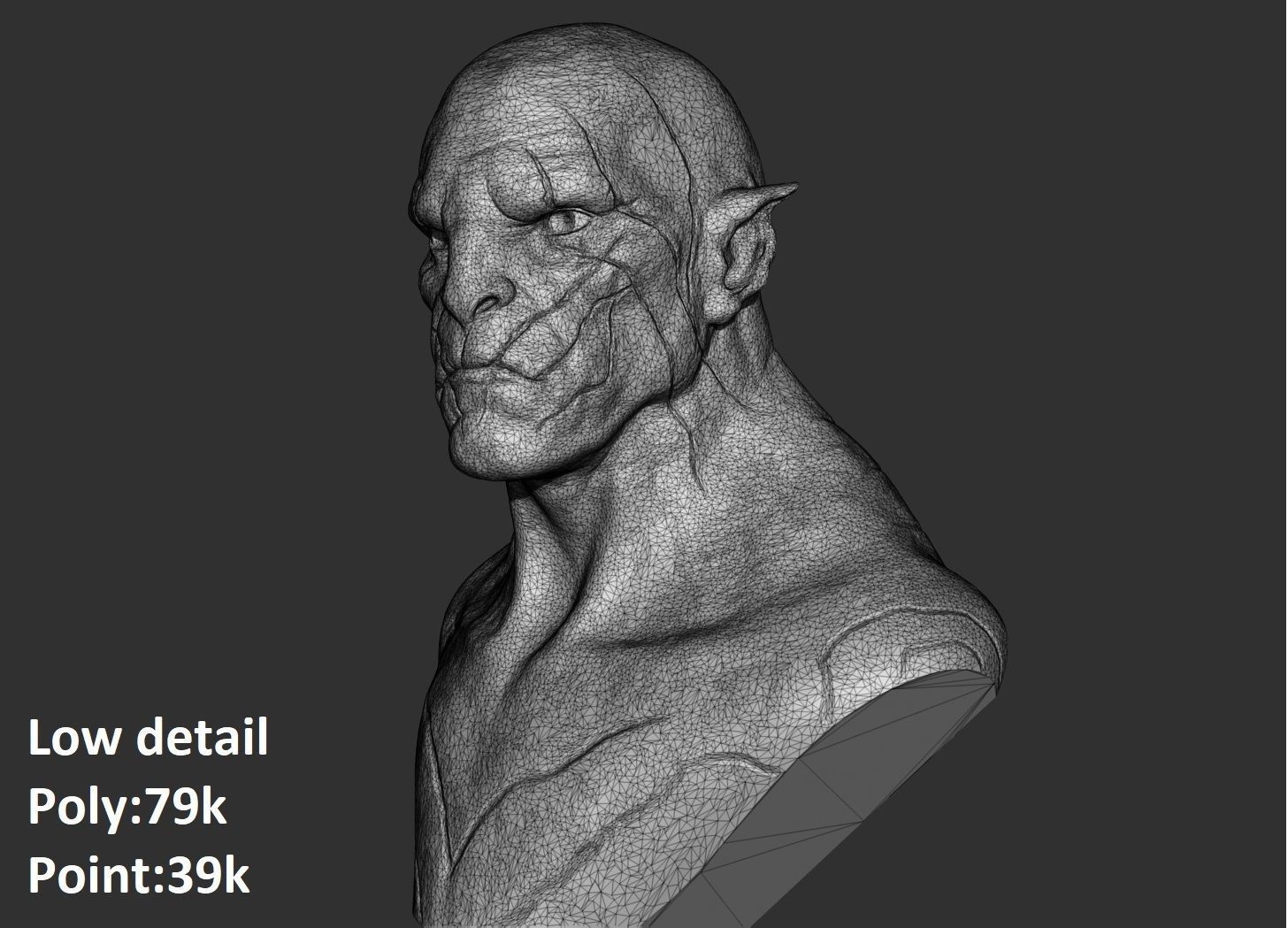 Azog Bust 3D print model_4