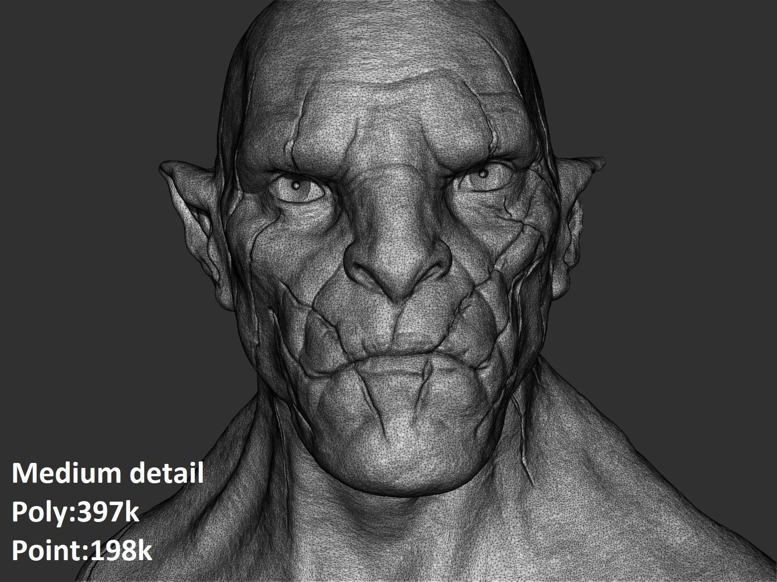 Azog Bust 3D print model_3