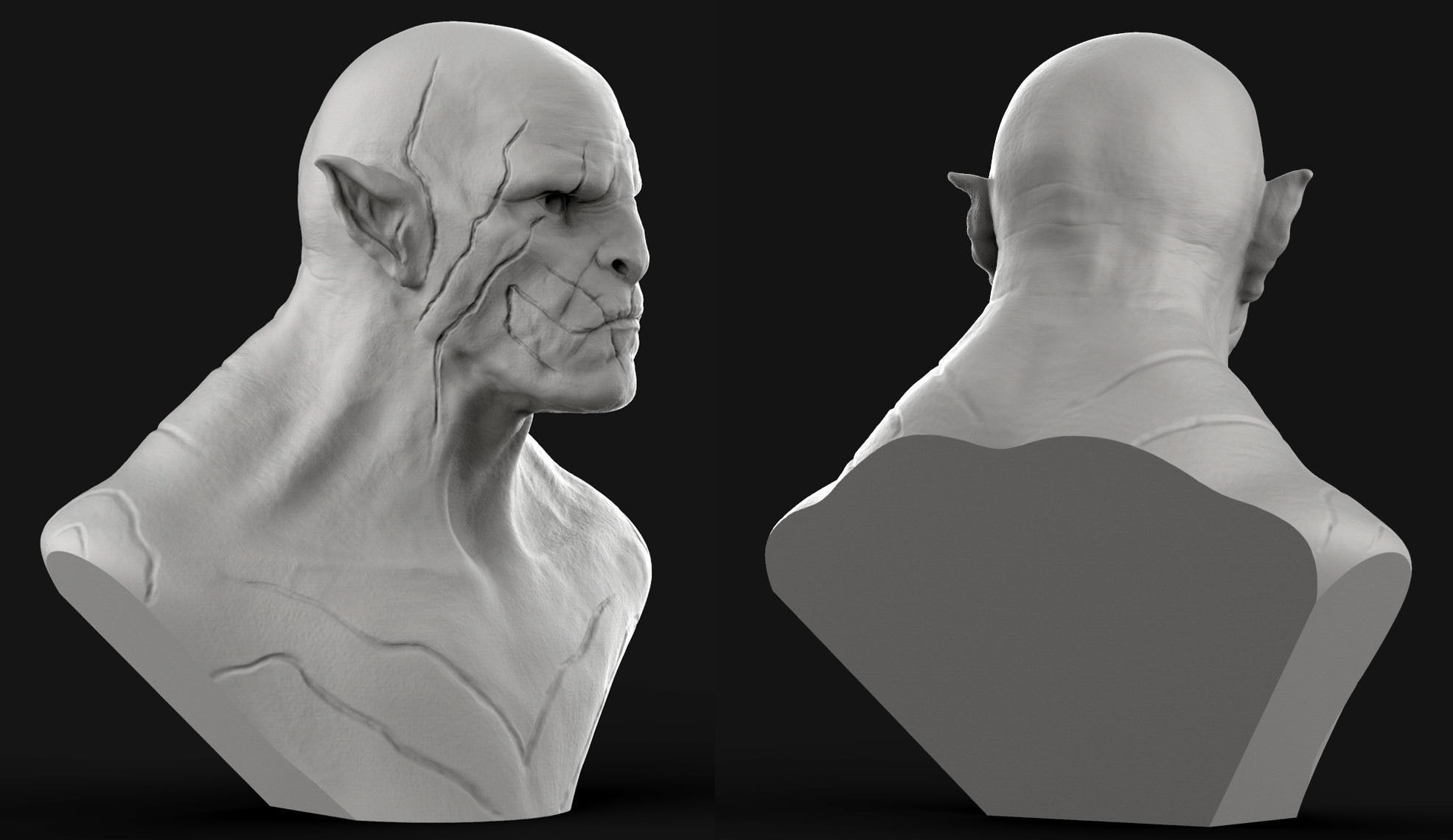 Azog Bust 3D print model_1