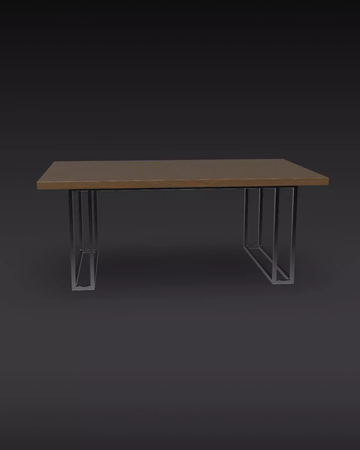 Modern Wood Table  Low-poly 3D model_0