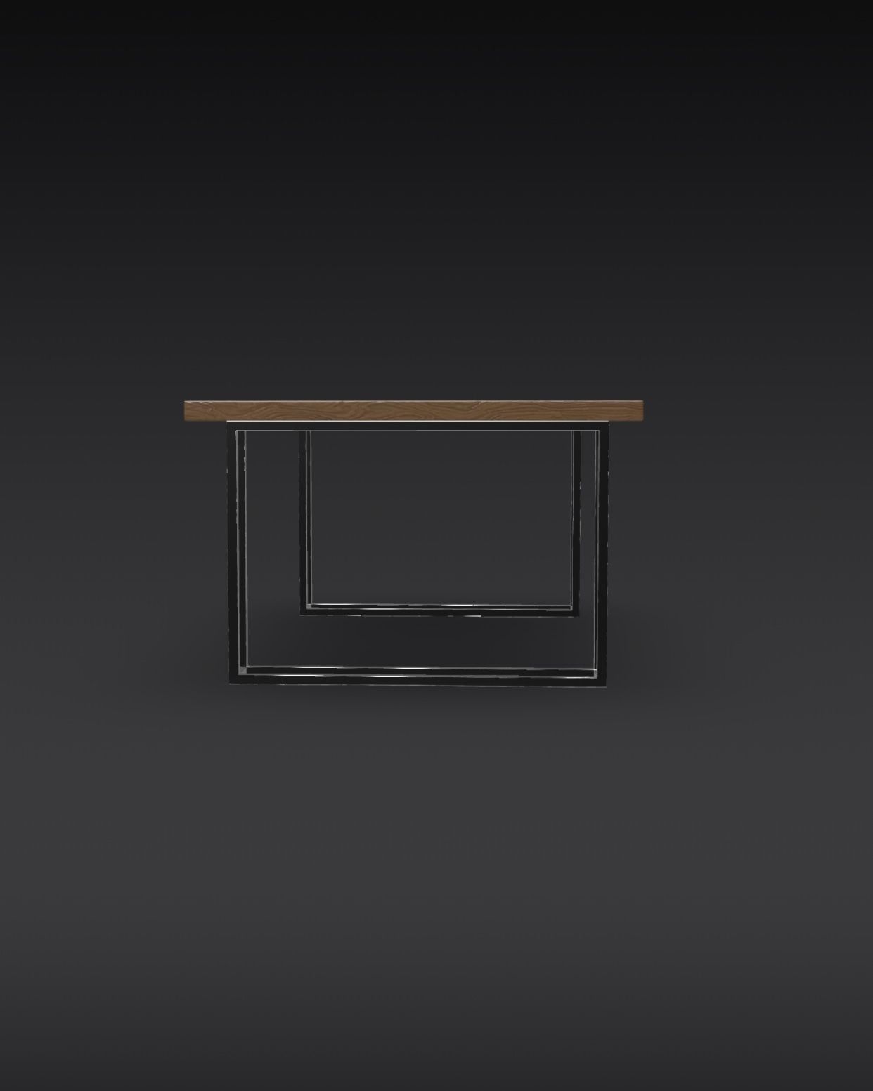 Modern Wood Table  Low-poly 3D model_3