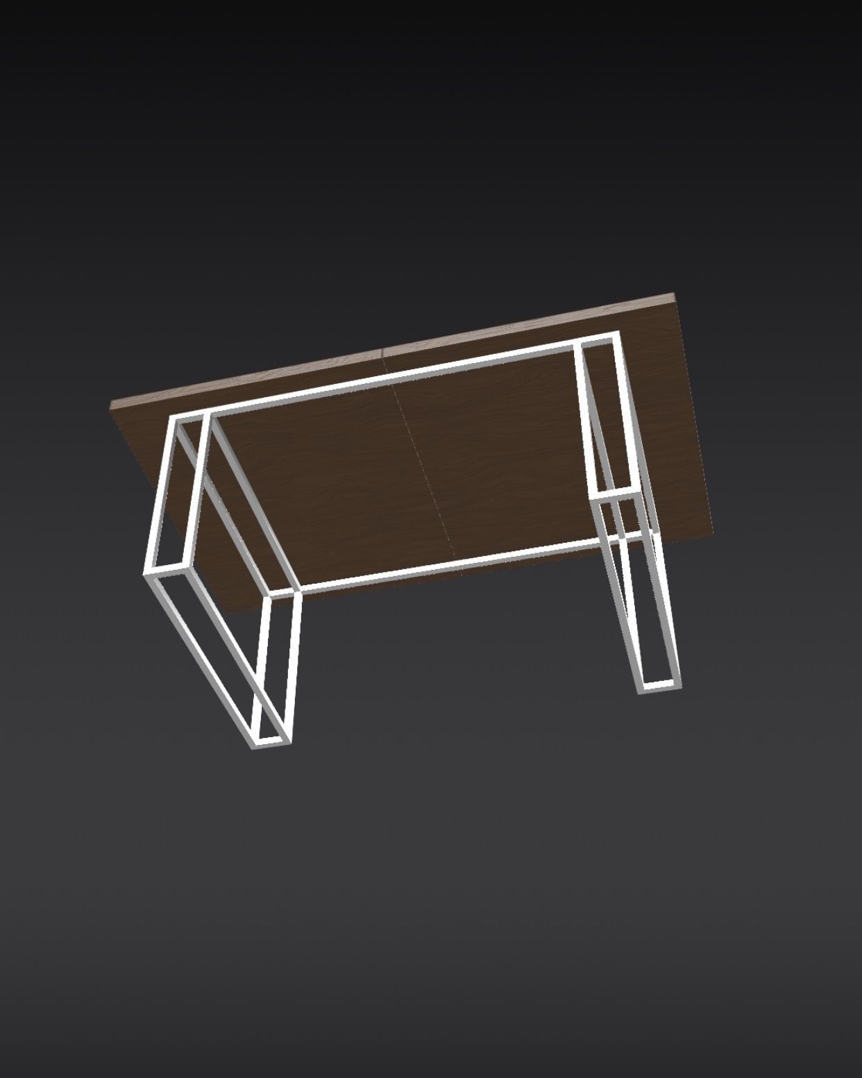 Modern Wood Table  Low-poly 3D model_4