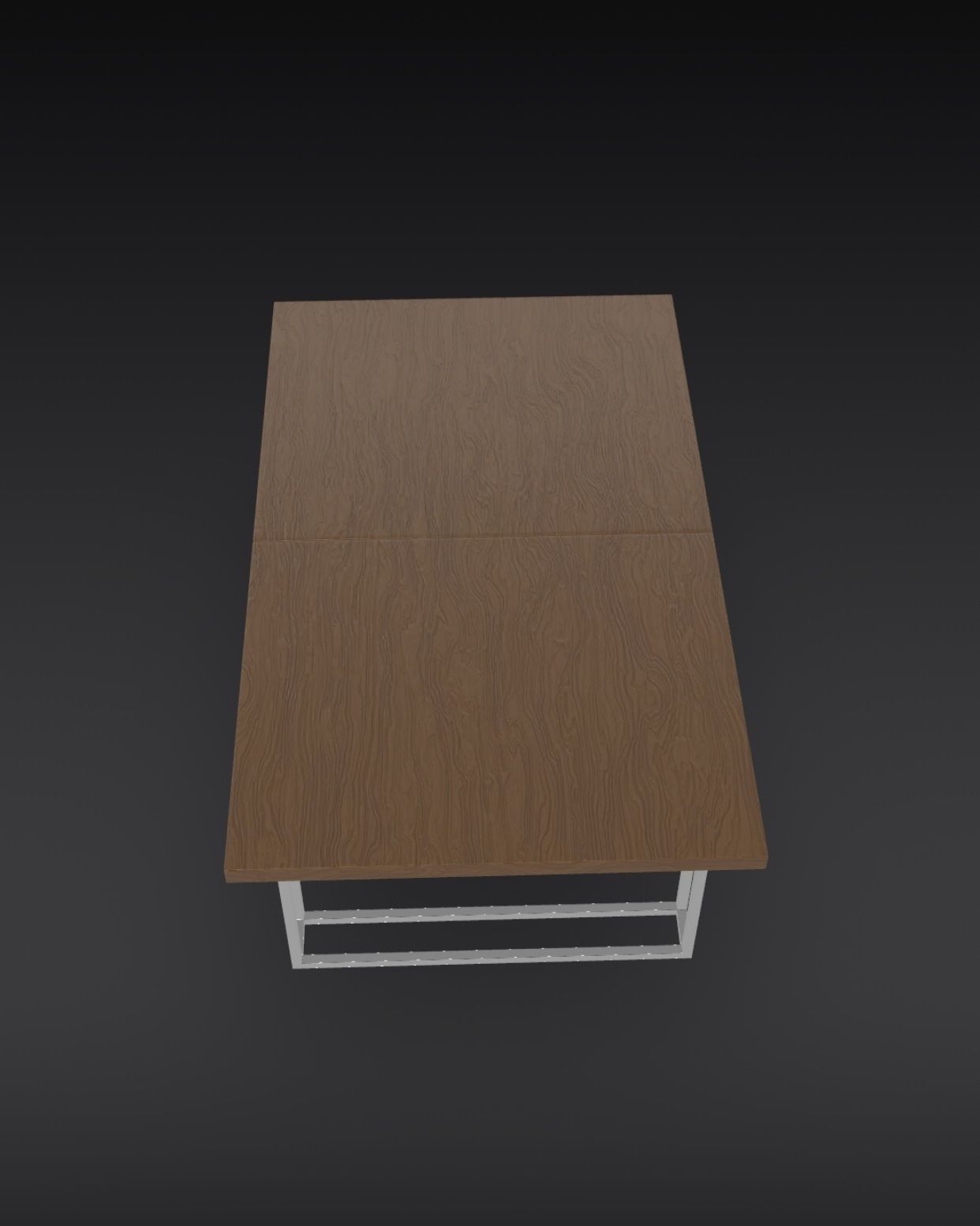 Modern Wood Table  Low-poly 3D model_5