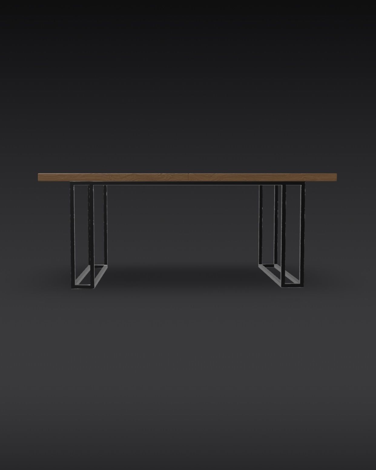 Modern Wood Table  Low-poly 3D model_2