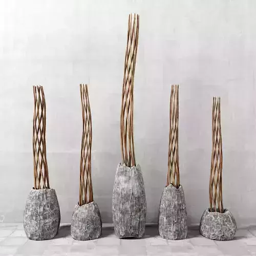 Branch twist stone vase 3D model