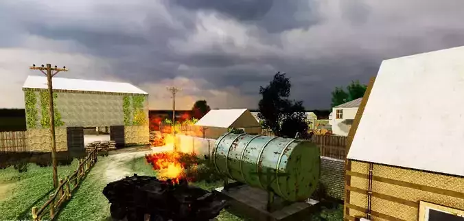 FREE Overgrown 3D Map Scene Free low-poly 3D model