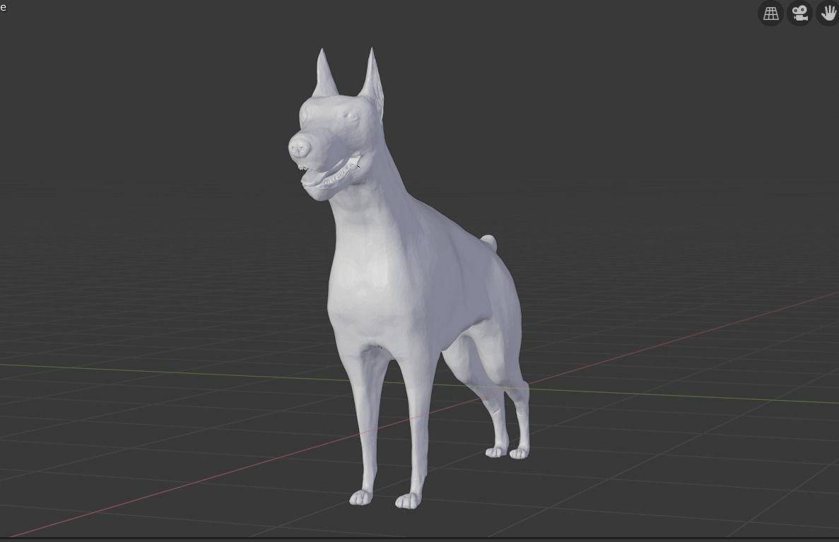 Doberman dog Low-poly 3D model_3