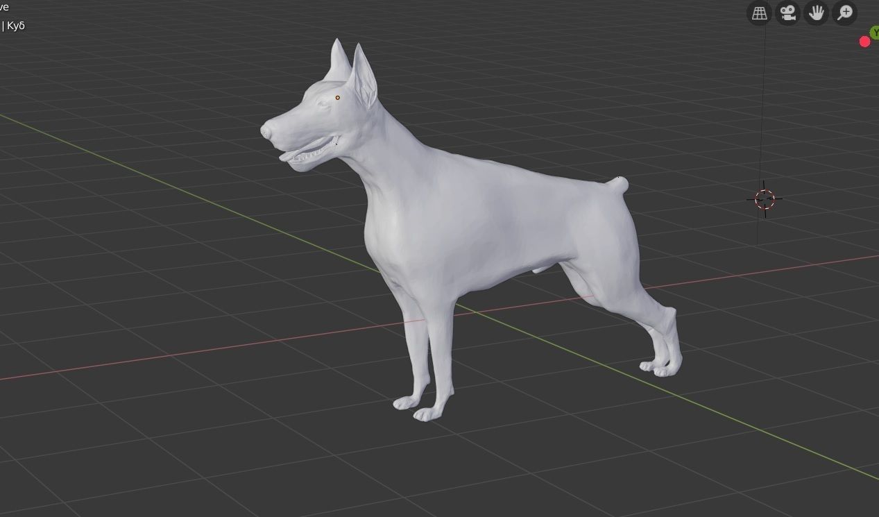 Doberman dog Low-poly 3D model_2