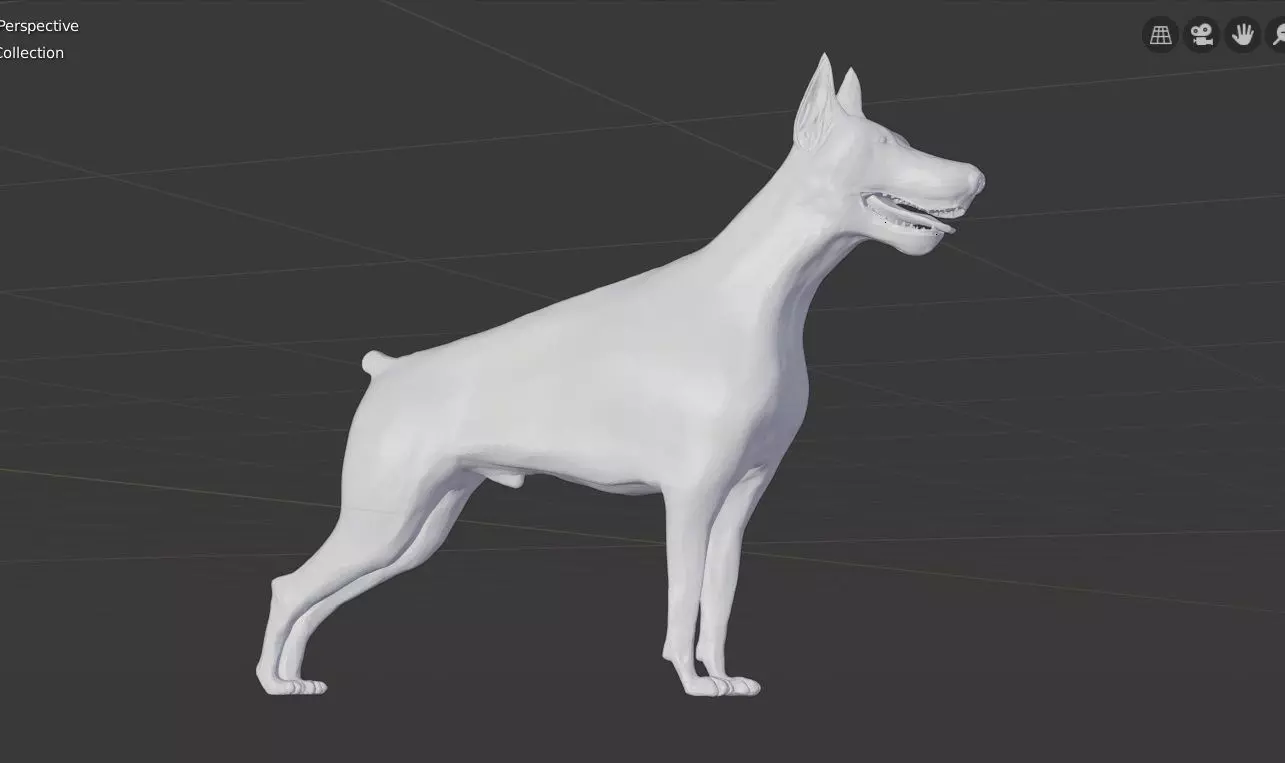 Doberman dog Low-poly 3D model_0