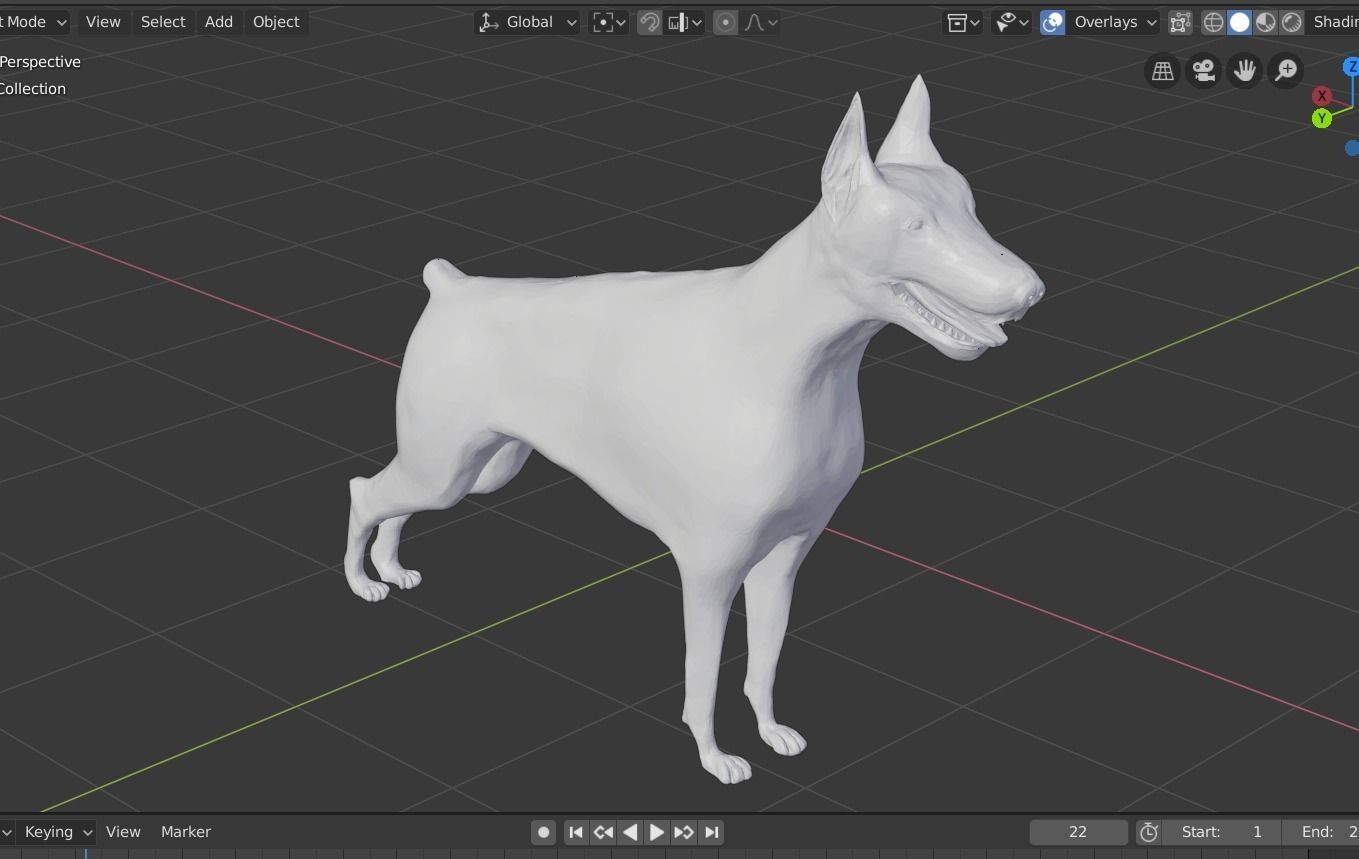 Doberman dog Low-poly 3D model_4