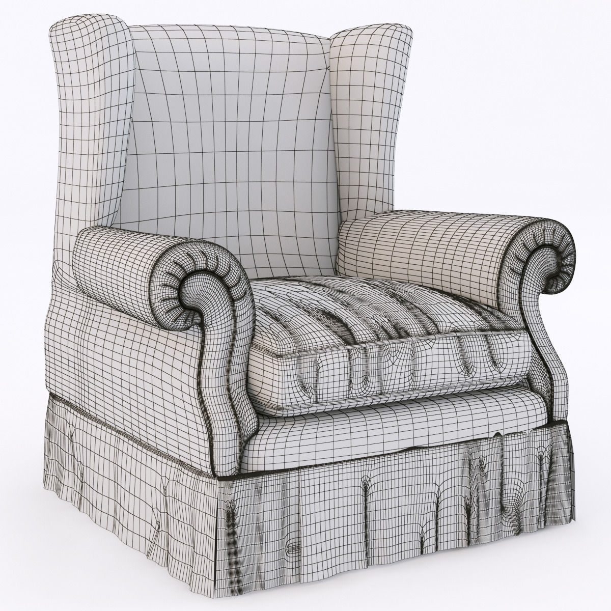 sinatra leather armchair 3D model_4