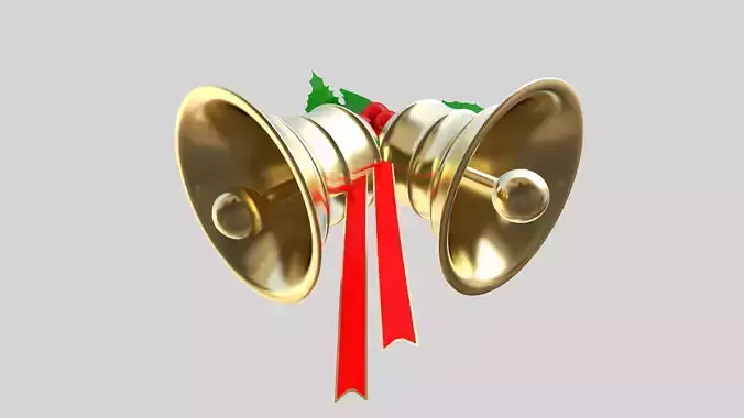 Xmas bells 3D model Low-poly 3D model
